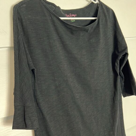 Lilly Pulitzer Black Cassie 100% Pima Cotton Dress Size XS - Picture 5 of 13